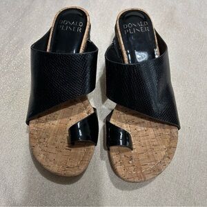 Donald J. Pliner Women's Black Cork Slide  Sandals Size 7.5 M